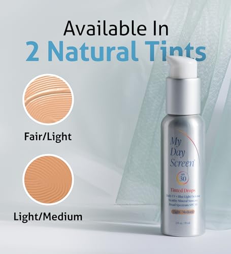 Tinted Drops - SPF 30 F/L Facial Mineral Moisturizer Sunscreen. Broad Spectrum, Vegan, Natural, and Sustainable. 2 oz