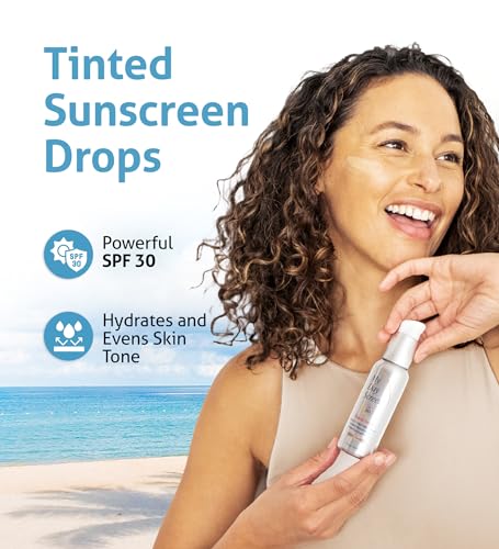 Tinted Drops - SPF 30 F/L Facial Mineral Moisturizer Sunscreen. Broad Spectrum, Vegan, Natural, and Sustainable. 2 oz