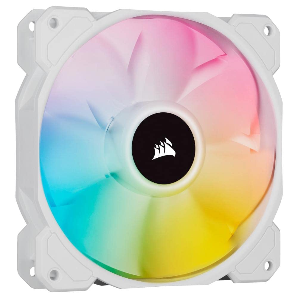 CORSAIR iCUE SP120 RGB ELITE Performance 120mm PWM Triple Fan Kit with iCUE Lighting Node CORE - White