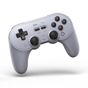 8bitdo pro 2 bluetooth controller for switch, pc, android, steam deck, gaming controller for iphone, ipad, macos and apple tv (gray edition)