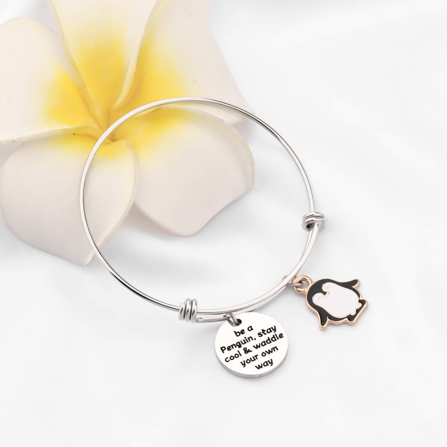 Gzrlyf Penguin Bracelet Inspirational Penguin Gifts Penguin Lovers Gifts Be a Penguin Stay Cool and Waddle Your Own Way (Bracelet)