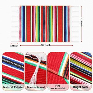 10 Pieces Mexican Table Place Mats Assorted Mexican Serape Placemats Washable Table Mats for Cinco de Mayo Mexican Fiesta Party Wedding Decorations, 18.1 x 12.6 Inch