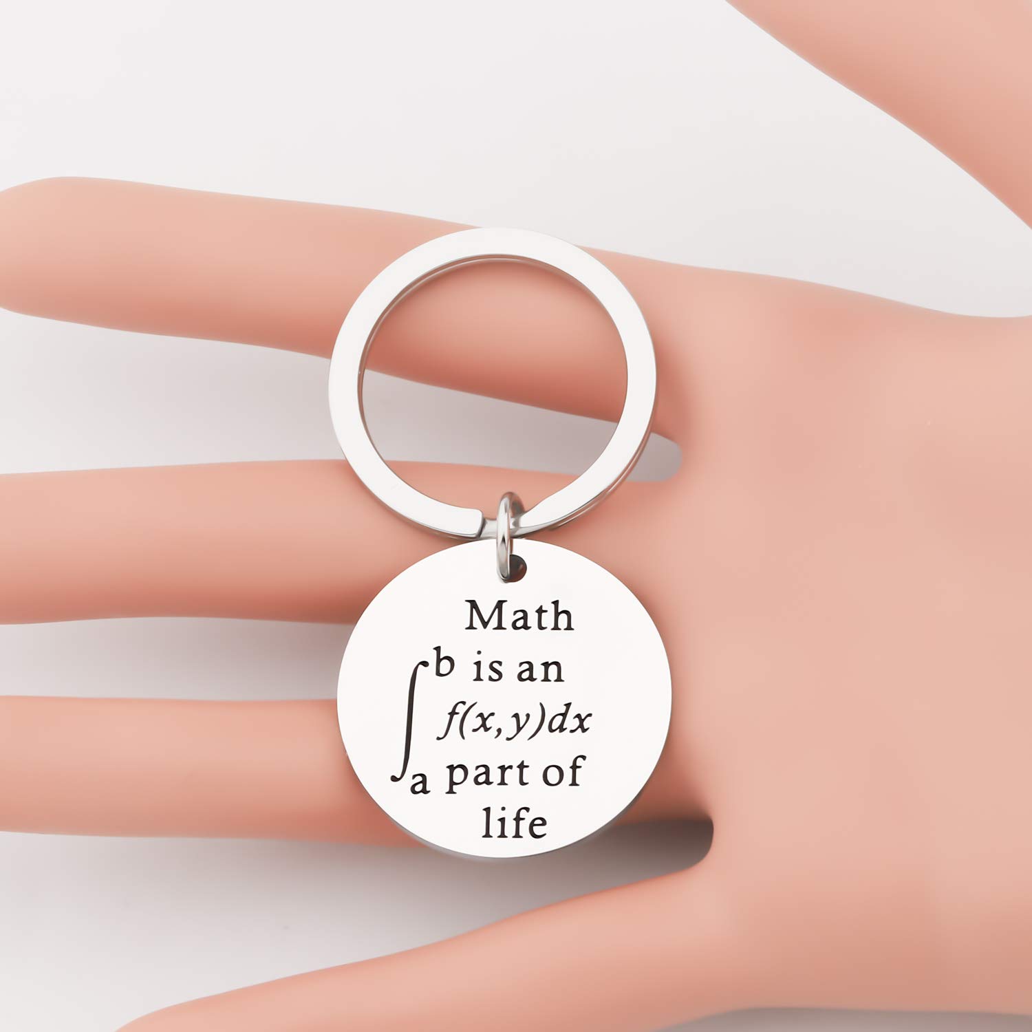 Gzrlyf Math is an Integral Part of Life Funny Math Keychain Math Teacher Gifts Math Geek Gifts Math Student Gifts (Round Keychain)