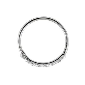 Jewelry Avalanche 20G 14Kt Nose Ring with 7-stone 0.07ctw Diamonds - 8mm Inside Diameter Nose Hoop - Prong set Stone Half Eternity Nose Ring Yellow Gold/Rose Gold/White Gold 14K White Gold-WGDIA