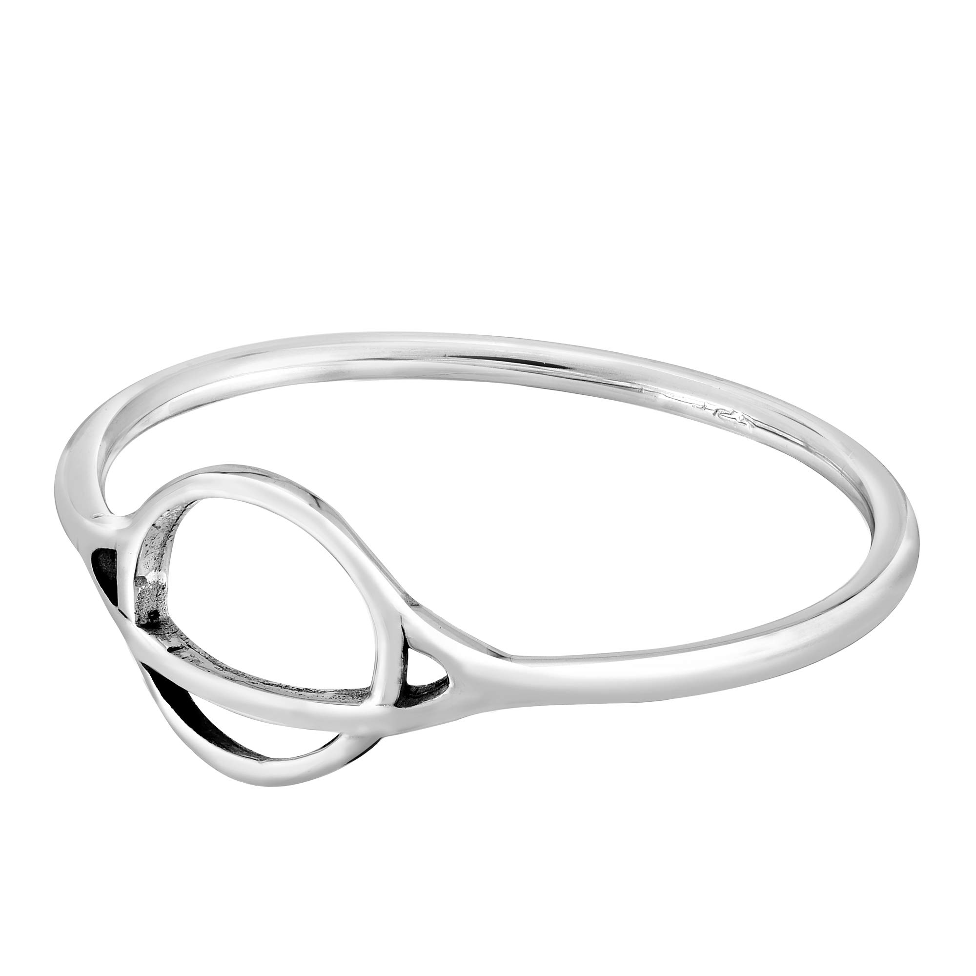 AeraVida Space-Chic Galaxy Planet Saturn .925 Sterling Silver Band Ring | Minimalist Planet Silver Ring for Women | Adorable Anniversary Jewelry Gift | Size (8)