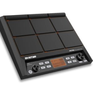 HXW PD705 Percussion Sample Pad 9 Trigger Sampling Multipad Portable Travel Electric Drum Pad With Built-in 592 Sounds, Support USB/MIDI In Out/AUX