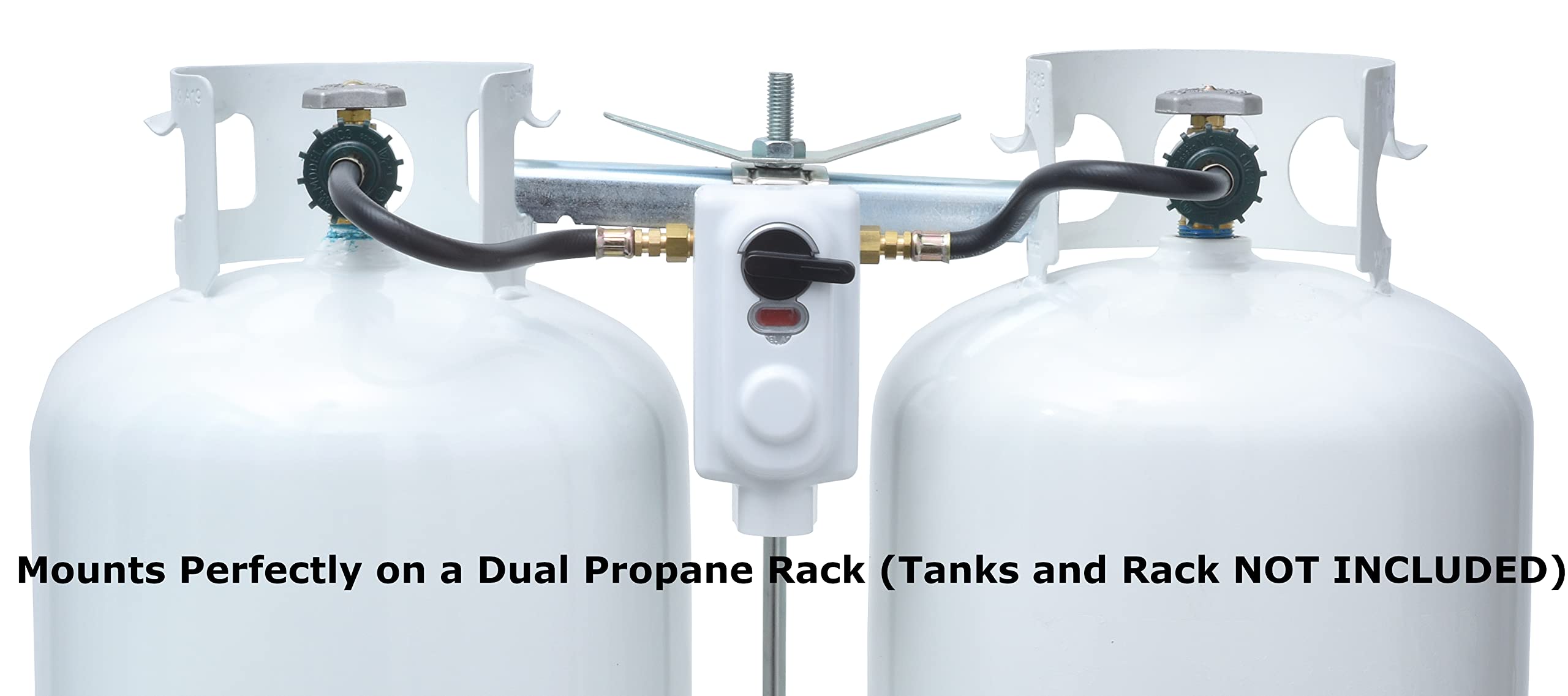 Flame King (KT12ACR6a) 2-Stage Auto Changeover LP Propane Gas Regulator With Two 12 Inch Pigtails For RVs, Vans, Trailers