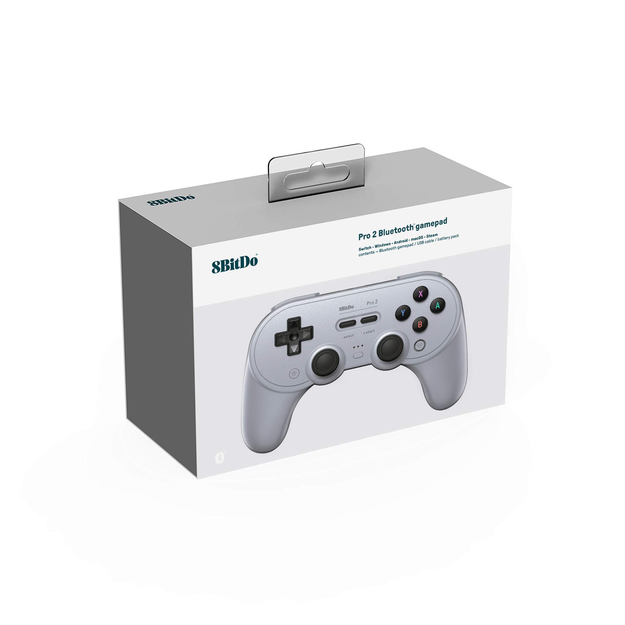 8BitDo Pro 2 Bluetooth Controller for Switch, PC, Android, Steam Deck, Gaming Controller for iPhone, iPad, macOS and Apple TV (Gray Edition)