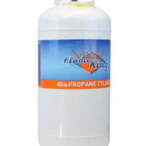 Flame King YSN401b 40 Pound Steel Propane Tank Cylinder with OPD Valve, White