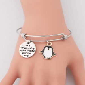 Gzrlyf Penguin Bracelet Inspirational Penguin Gifts Penguin Lovers Gifts Be a Penguin Stay Cool and Waddle Your Own Way (Bracelet)