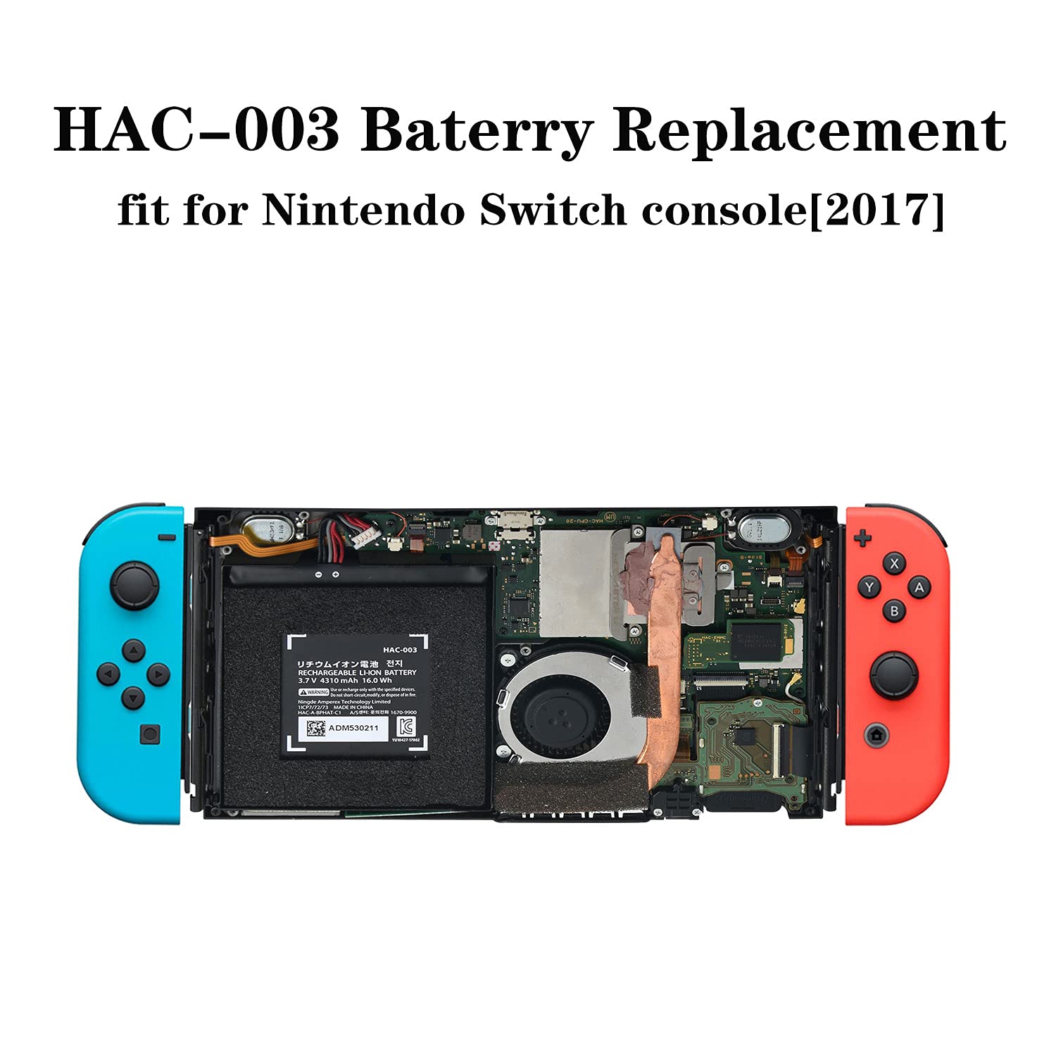 JAOYSTII HAC-003 Battery Replacement Compatible with Nintendo Switch Console, 4310mAh Battery with Screwdriver Repair Tool Kit