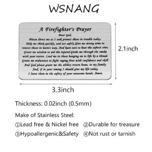 WSNANG Firefighter's Prayer Metal Wallet Insert Card Military Jewelry Gifts for Firefighter Hero Fireman Graduation Gift (Firefighter's Prayer WC)