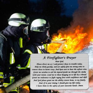 WSNANG Firefighter's Prayer Metal Wallet Insert Card Military Jewelry Gifts for Firefighter Hero Fireman Graduation Gift (Firefighter's Prayer WC)