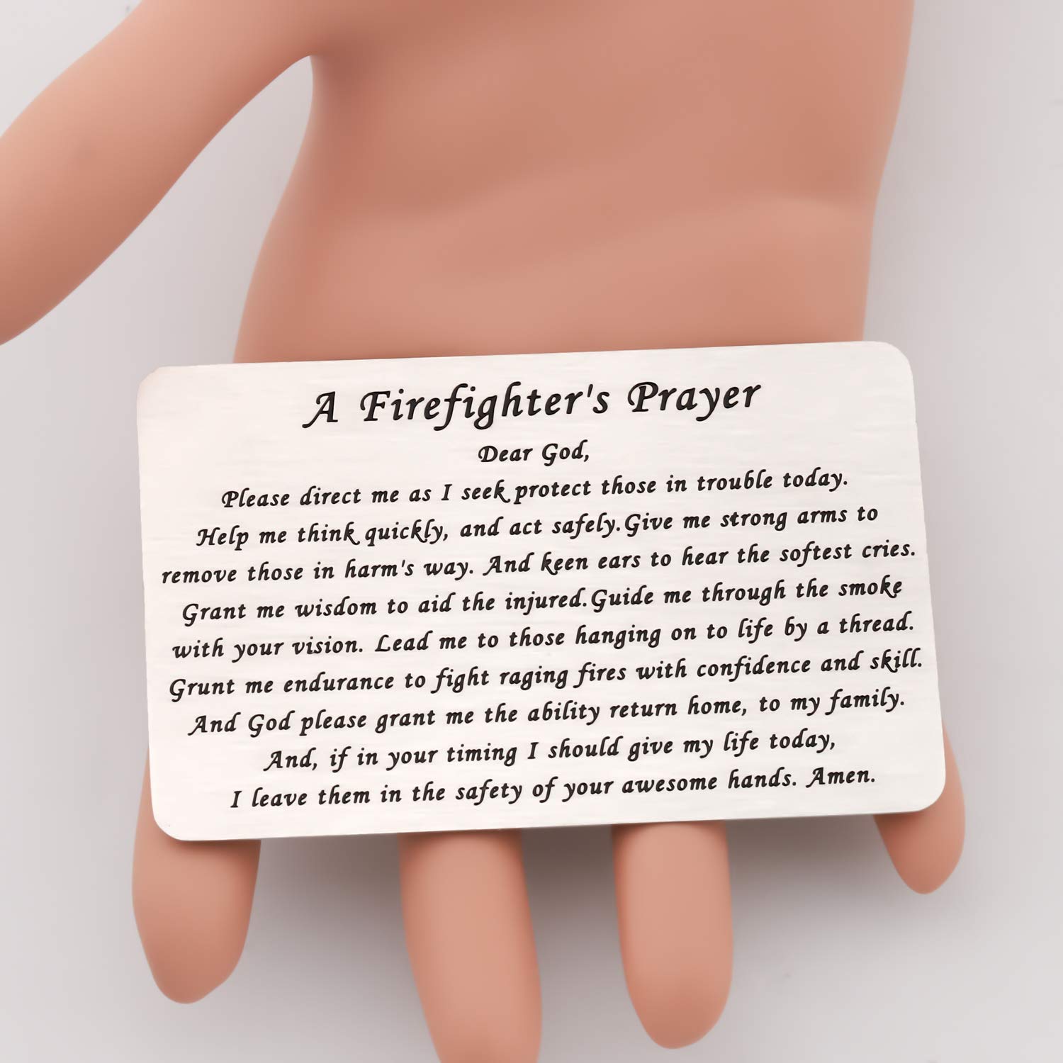 WSNANG Firefighter's Prayer Metal Wallet Insert Card Military Jewelry Gifts for Firefighter Hero Fireman Graduation Gift (Firefighter's Prayer WC)