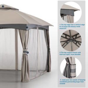 MASTERCANOPY Outdoor Patio Gazebo for Garden with Upgrade Steel Frame and Netting Walls (10x10,Gray)