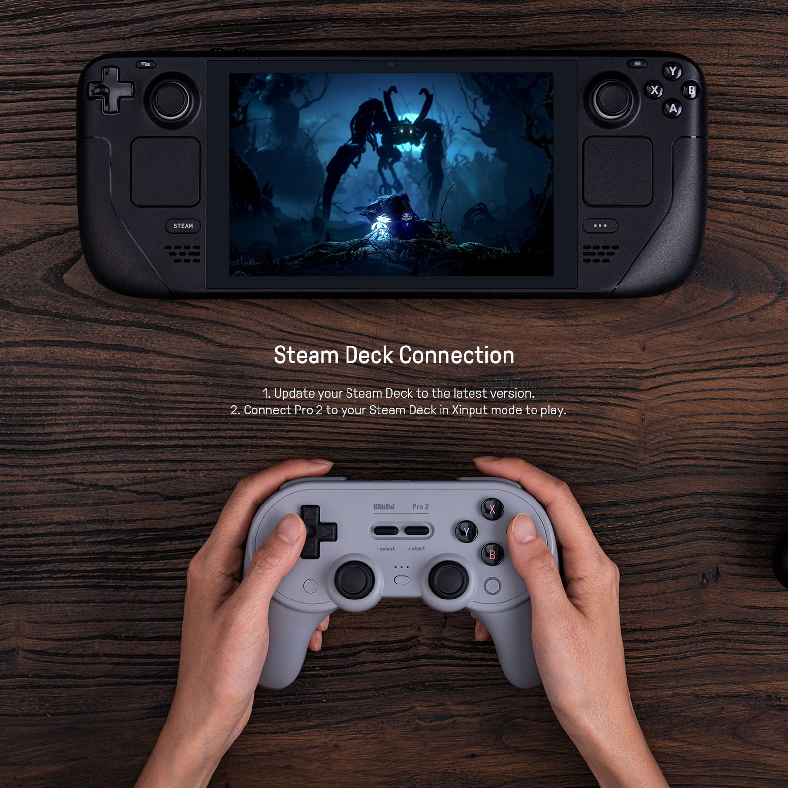 8BitDo Pro 2 Bluetooth Controller for Switch, PC, Android, Steam Deck, Gaming Controller for iPhone, iPad, macOS and Apple TV (Gray Edition)