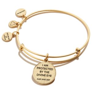 Alex and Ani Path of Symbols Expandable Bangle for Women, Evil Eye and Sodalite Charm, Rafaelian Gold Finish, 2 to 3.5 in