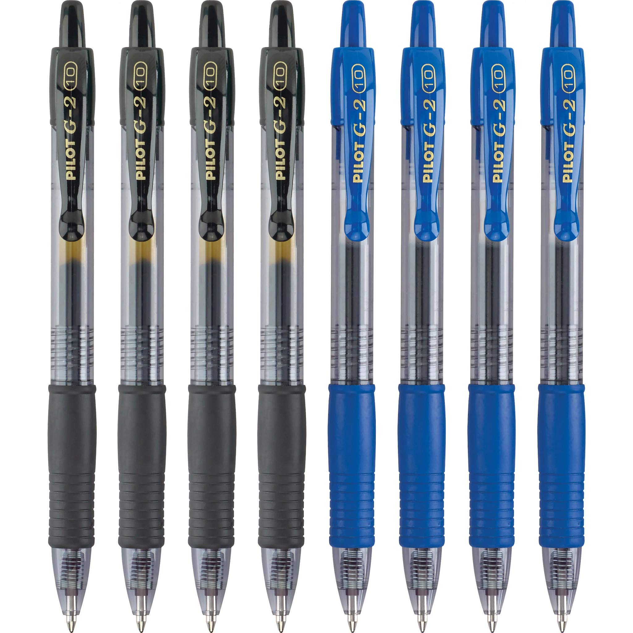 Pilot, G2 Premium Gel Roller Pens, Bold Point 1 mm, Pack of 8, Black and Blue