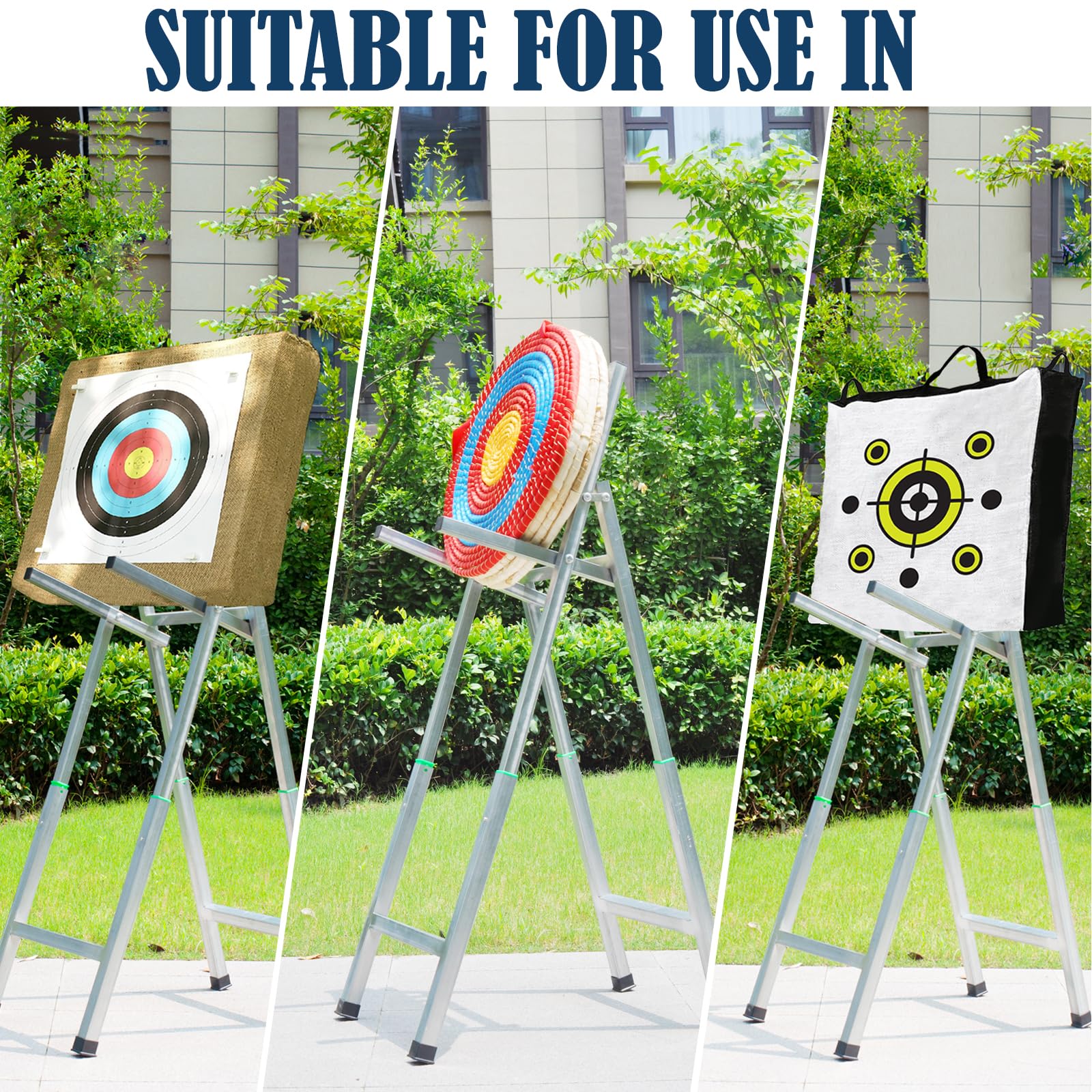 Archery Target Stand for Backyard, Foldable Metal Archery Target Stands for Straw & Point Bag Target Stand - Easy to Carry