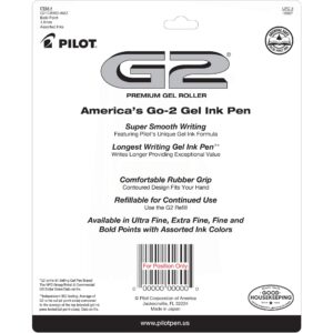 Pilot, G2 Premium Gel Roller Pens, Bold Point 1 mm, Pack of 8, Black and Blue