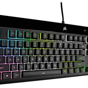 Corsair K55 RGB PRO XT - Dynamic Per-Key RGB Backlighting - Six Macro Keys with Elgato Stream Deck Software Integration-IP42 Dust and Spill-Resistant-Detachable Palm Rest-Media and Volume Keys-Black