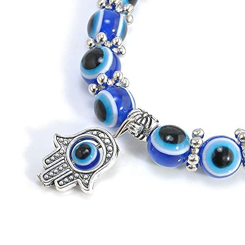 ZZ ZINFANDEL Evil Eye Bracelet Blue Turkish Lucky Fatima Evil Eye Bracelet for Women Men for Protection and Blessing(A-3PCS)