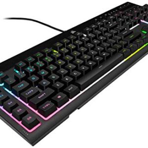 Corsair K55 RGB PRO XT - Dynamic Per-Key RGB Backlighting - Six Macro Keys with Elgato Stream Deck Software Integration-IP42 Dust and Spill-Resistant-Detachable Palm Rest-Media and Volume Keys-Black