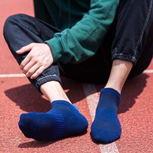 B&Q Mens 7 Packs Low Cut Ankle Performance Cotton Athletic Running Cushion Socks (Blue x 7, size 6-12)