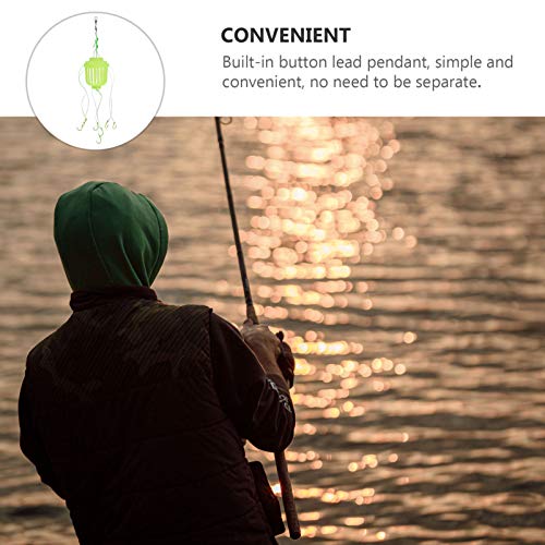 BESPORTBLE 2pcs Fluorescent Explosion Hook Lure Cage Carp Feeder Trap Fishing Hook Bait Feeder Trap Cage Fishing Bait Basket Lure Trap Hook Fishing Bait Hook Carp Fishing Feeder Bait Trap