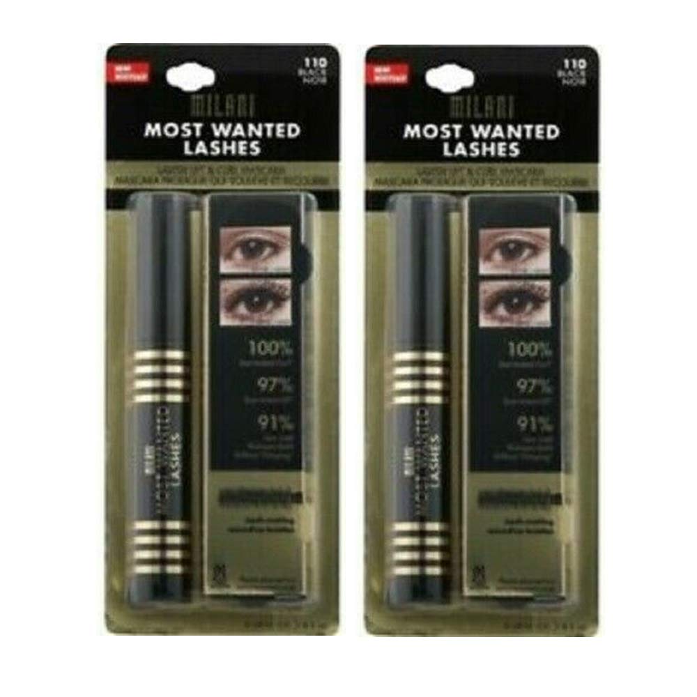 Pack of 2 Milani Most Wanted Lashes Lavish Lift & Curl Mascara, Black 110