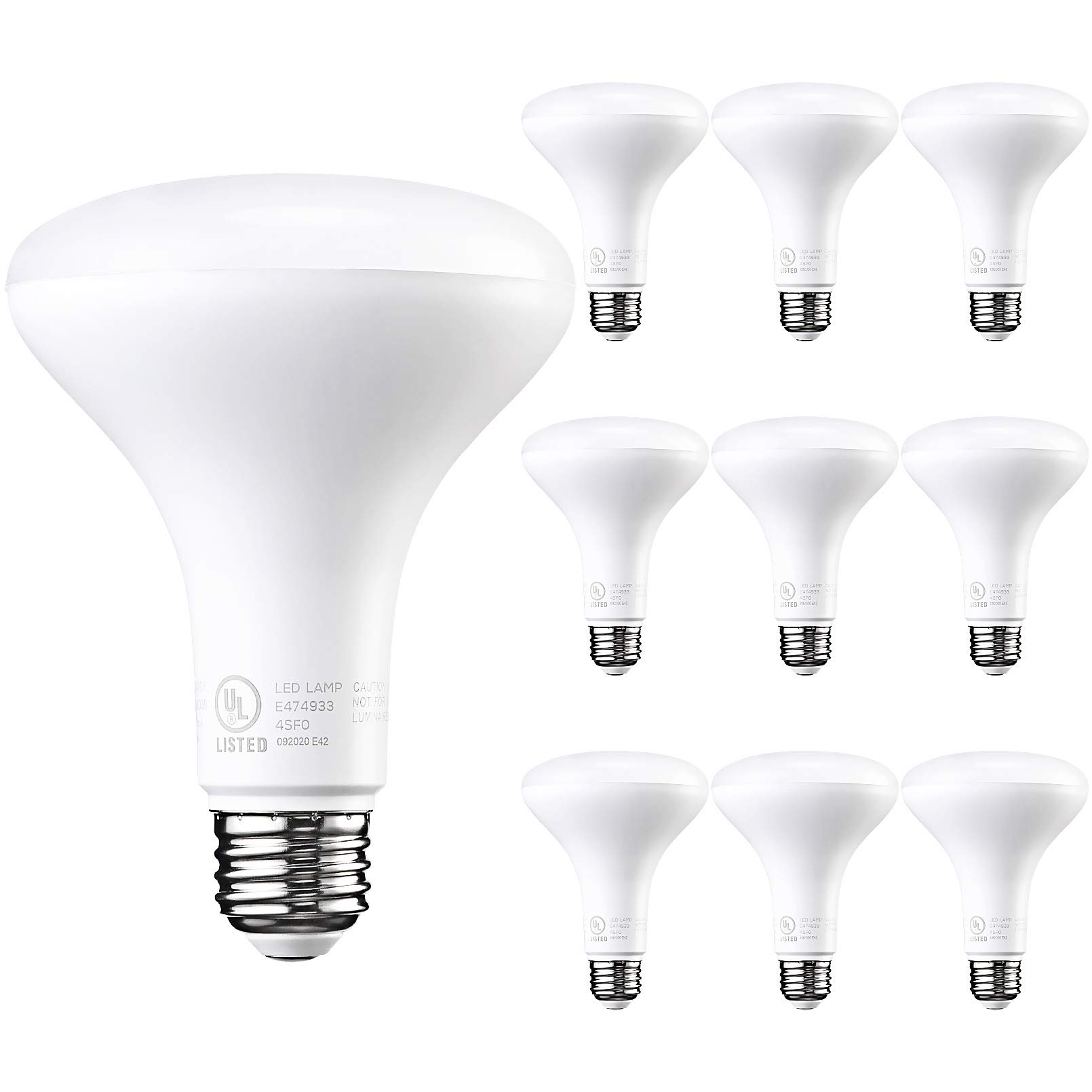 TORCHSTAR 10 Pack BR30 LED Flood Light Bulbs Dimmable, 5000K Daylight, 65W Equivalent, Recessed Downlight Bulb for Can Ceiling Light, E26 Base, UL & Energy Star Listed