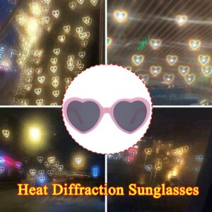 Dollger Heart Sunglasses Heart Effect Diffraction Glasses Festival Accessories Party Rave Lights Glasses Love Gift UV400 Protection