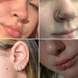 Drperfect 20G 36PCS 316L Stainless Steel Nose Ring Hoop Nose Piercing Jewelry for Women and Men Colored Hoop Nose Ring 6mm 8mm 10mm