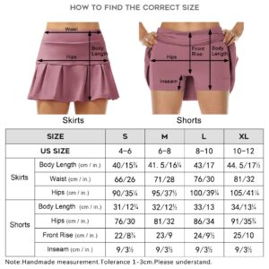 icyzone Pleated Tennis Skirts for Women with Pockets Shorts, Athletic Running Workout Golf Skorts (Black, Small)