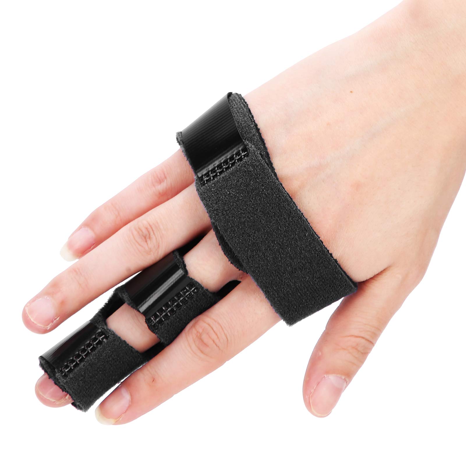 Compression Finger Splint, Adjustable Finger Support Brace Finger Brace, Finger Splints for Arthritis Pain Tendon Injury, Breathable Finger Joints Orthosis Stabilizer