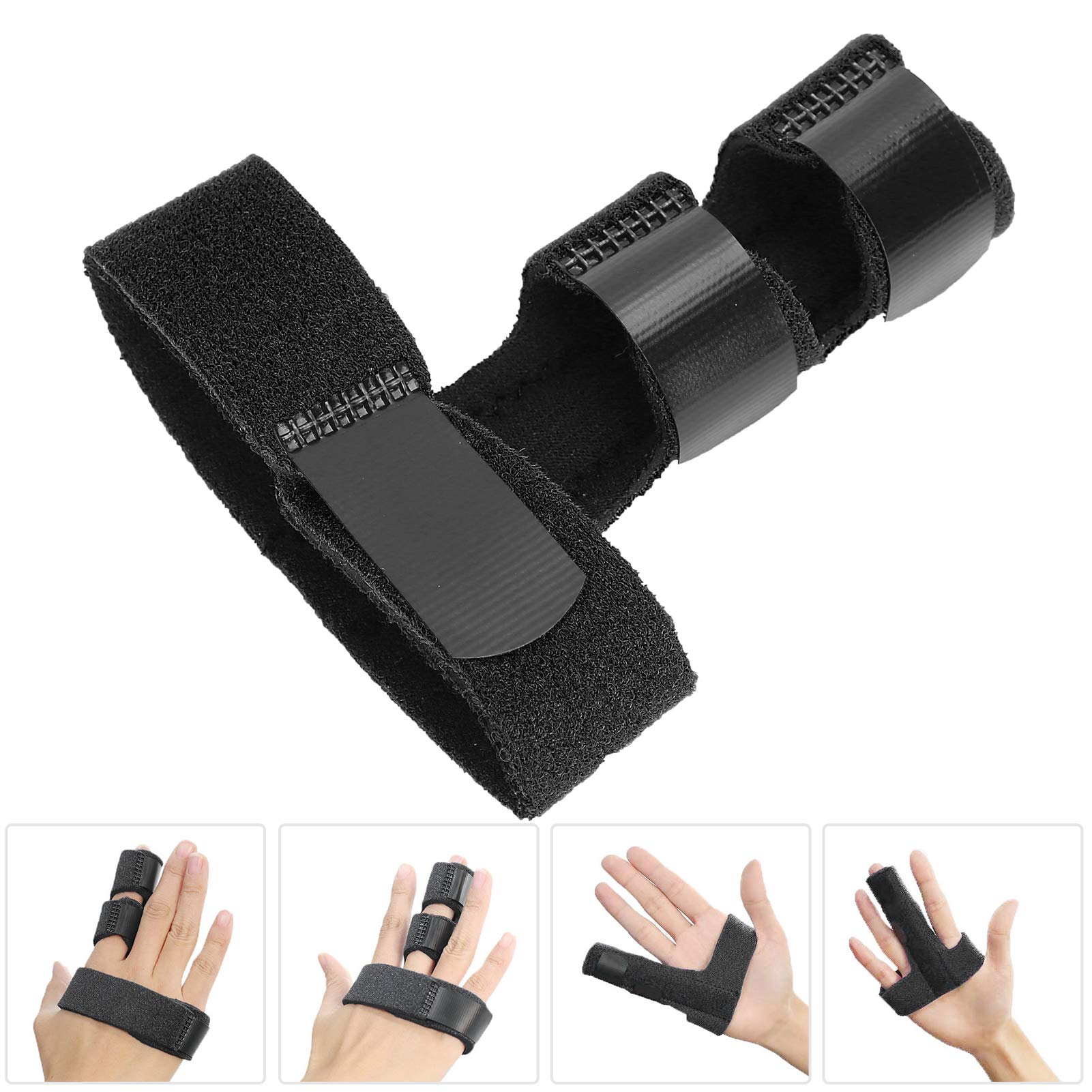 Compression Finger Splint, Adjustable Finger Support Brace Finger Brace, Finger Splints for Arthritis Pain Tendon Injury, Breathable Finger Joints Orthosis Stabilizer