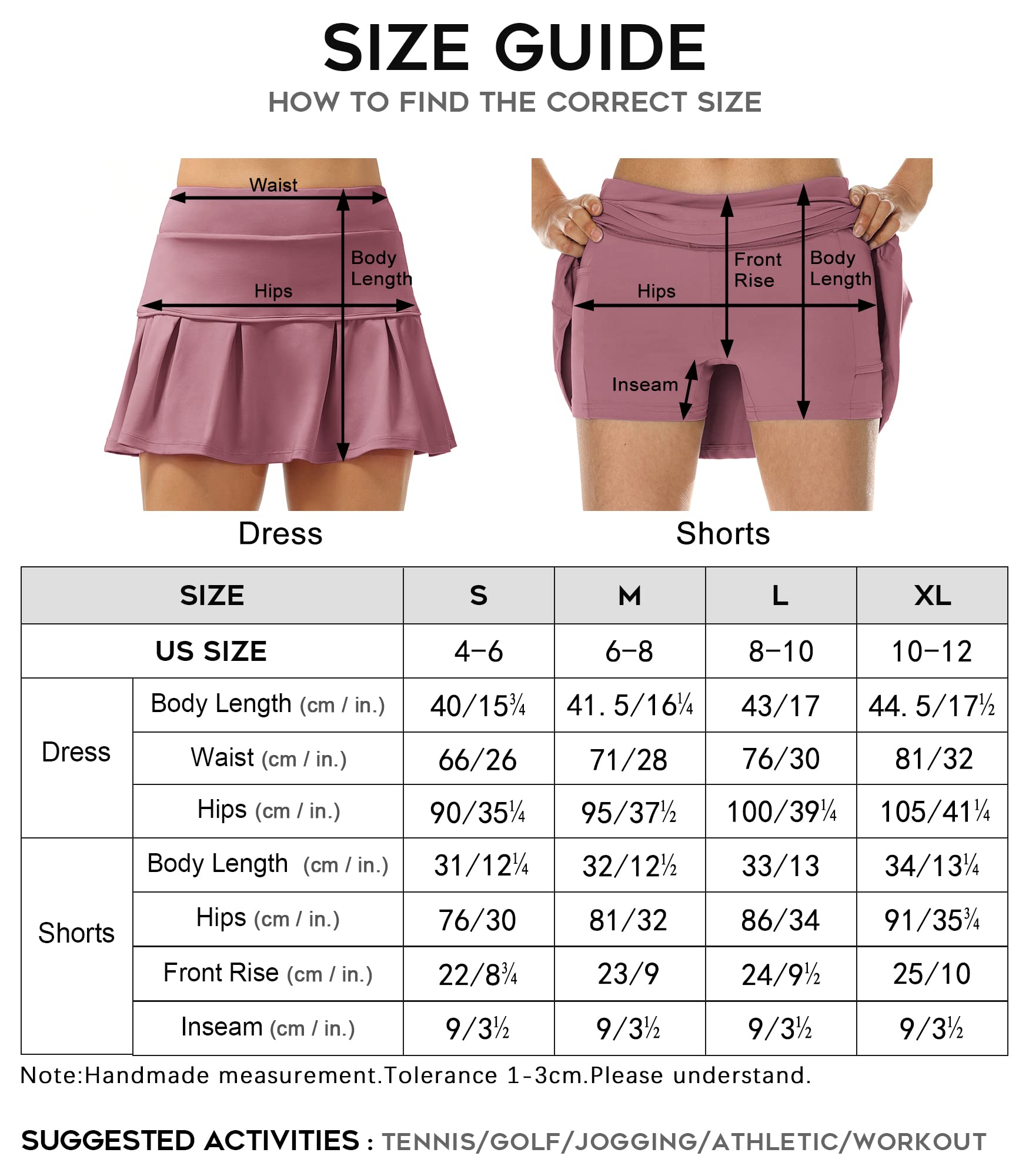 icyzone Pleated Tennis Skirts for Women with Pockets Shorts, Athletic Running Workout Golf Skorts (Black, Small)