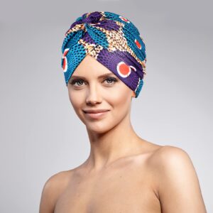 Geyoga 4 Pieces African Women Turban Cap Headscarf Women Turban Cap Stretch Twisted Headwrap (Twisted Cap)