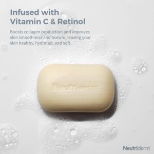 Neutriderm Illuminating Cleansing Bar, Radiance-Boosting and Soap-Free, Cleansing Bar for Dark Spots, Fine Lines & Uneven Skin Tone, Deeply Cleans & Eliminates Dead Skin Cells, 120g