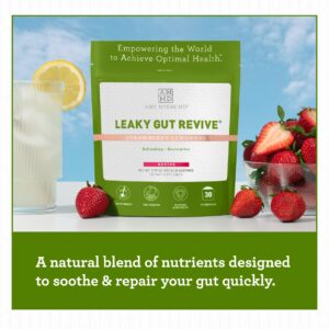 Amy Myers MD Leaky Gut Revive Powder for Gut Repair -L Glutamine, Slippery Elm -Supports Constipation, Diarrhea, Bloating, Heartburn, SIBO -Licorice & Marshmallow Root -Strawberry Lemonade- 7.09 Oz