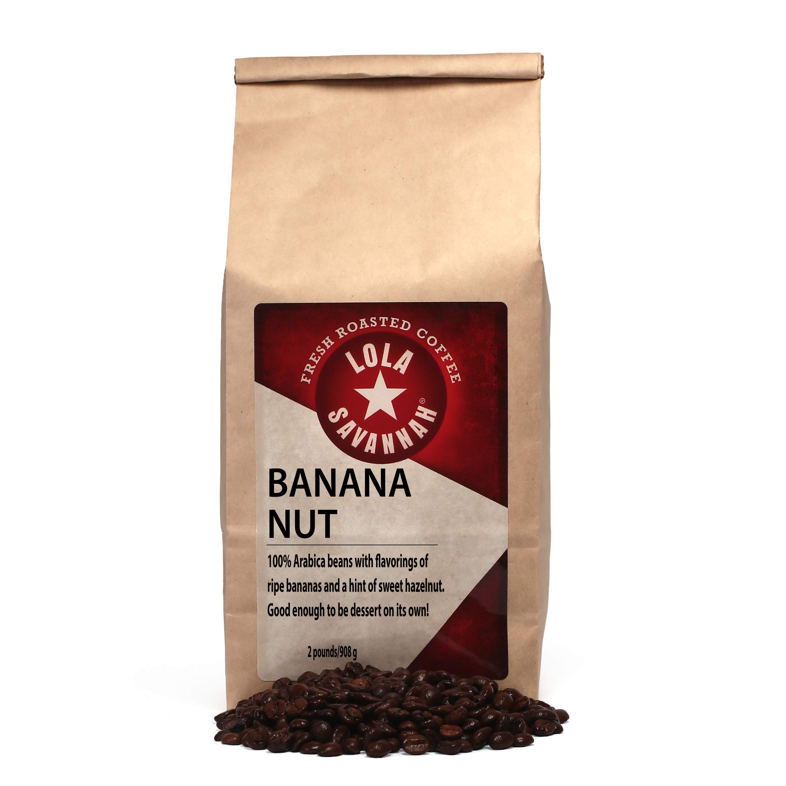 Lola Savannah Banana Nut, Coconut Creme, Hawaiian Hazelnut Bundle Whole Bean Caffeinated Coffee, 2lb, 1 Pack