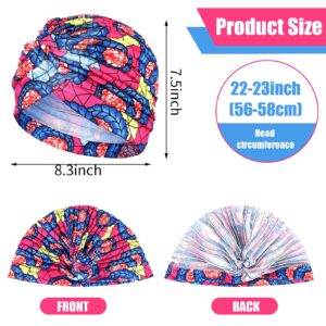 Geyoga 4 Pieces African Women Turban Cap Headscarf Women Turban Cap Stretch Twisted Headwrap (Twisted Cap)