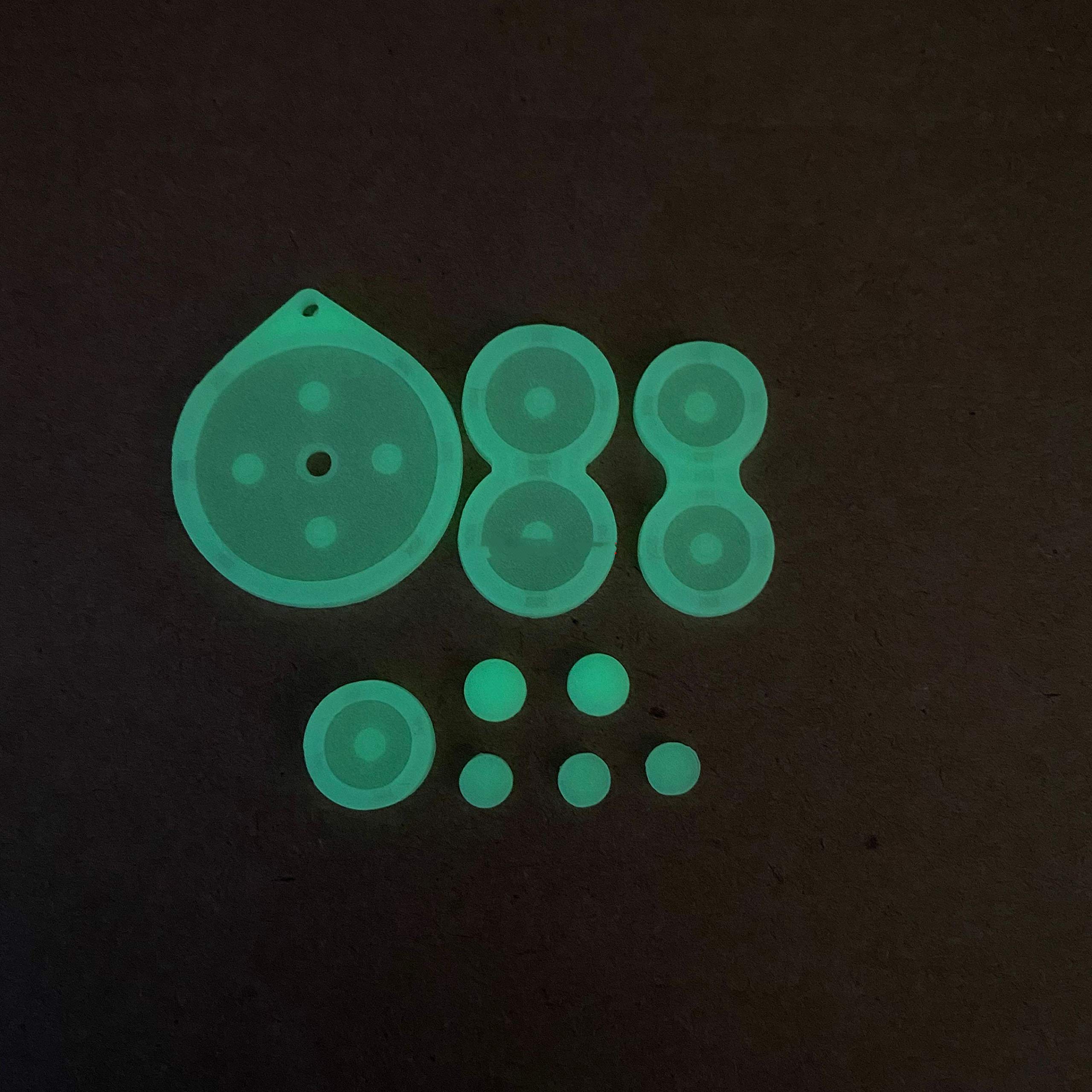 Luminous Conductive Rubber Pads Replacement for for GBA SP Gameboy Advance SP Glow in The Night