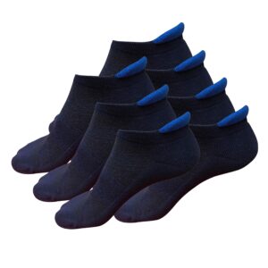 b&q mens 7 packs low cut ankle performance cotton athletic running cushion socks (blue x 7, size 6-12)