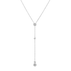 silpada 'marvel lariat' cubic zirconia pendant necklace in sterling silver, 16" + 2"