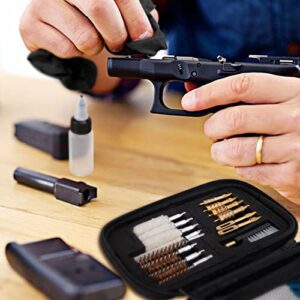 KLOLA Gun Cleaning Kit Universal Handgun Cleaning Kit 25 in 1 Pistol Cleaning Kit for .22 .357/.38/9mm .40 .45 Caliber Gun Brush Tools Gun Accessories