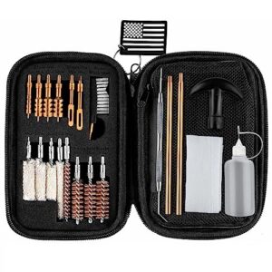 KLOLA Gun Cleaning Kit Universal Handgun Cleaning Kit 25 in 1 Pistol Cleaning Kit for .22 .357/.38/9mm .40 .45 Caliber Gun Brush Tools Gun Accessories