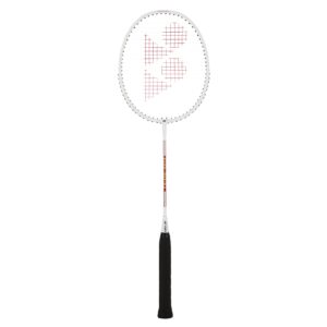 yonex gr 303i aluminium strung badminton racket with full racket cover (white) | for beginners | 83 grams | high durability