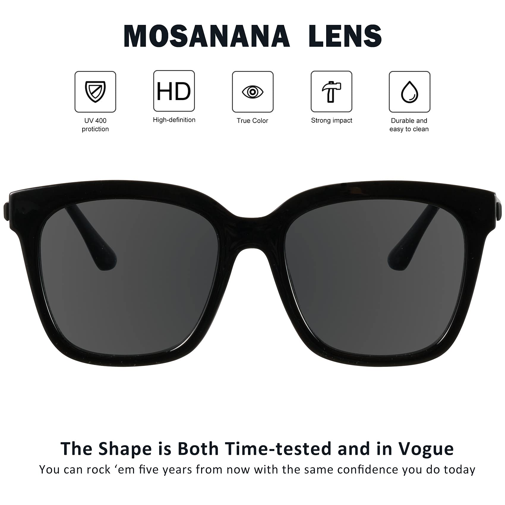 mosanana Oversized Sunglasses for Women Trendy Square Black Retro Big Vintage Cool Cute Fashion Funky Ladies Aesthetic Dark Large Unique Stylish Chunky Baddie Frame Classic Shade Extra wide 2023 DIVA