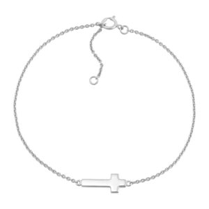 Silpada 'Simplex Cross' Chain Bracelet in Sterling Silver, 7" + 1"